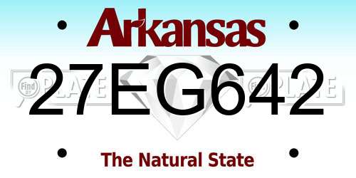 27EG642 Arkansas License Plate