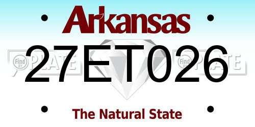 27ET026 Arkansas License Plate