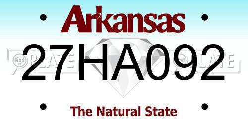 27HA092 Arkansas License Plate