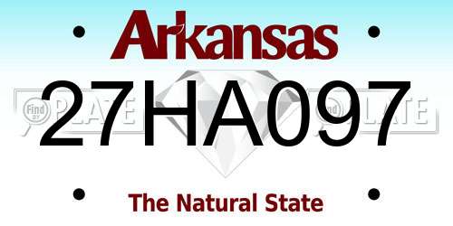 27HA097 Arkansas License Plate