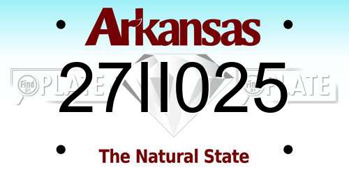 27II025 Arkansas License Plate