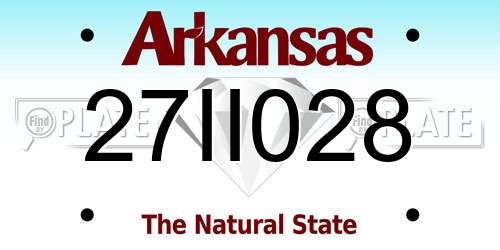 27II028 Arkansas License Plate