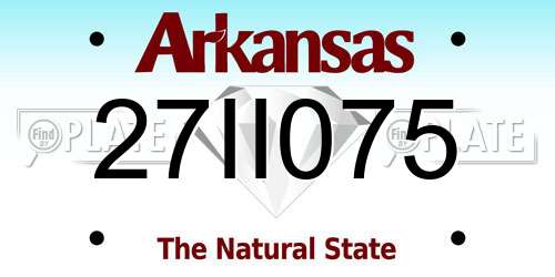 27II075 Arkansas License Plate