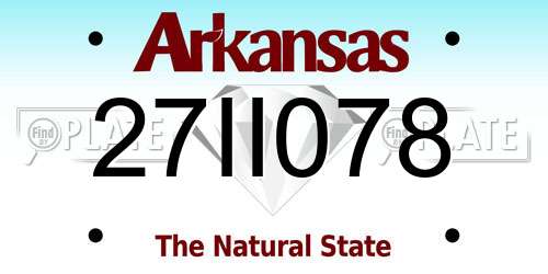 27II078 Arkansas License Plate