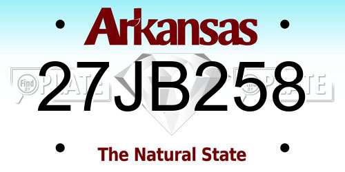 27JB258 Arkansas License Plate