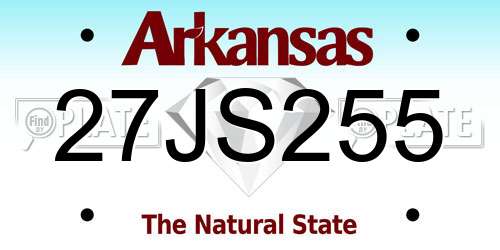 27JS255 Arkansas License Plate