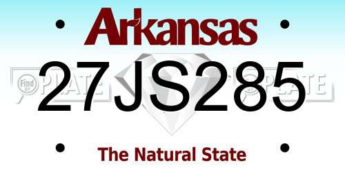 27JS285 Arkansas License Plate