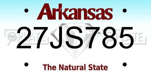 27JS785 Arkansas License Plate