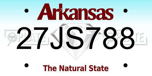 27JS788 Arkansas License Plate