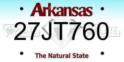 27JT760 Arkansas License Plate