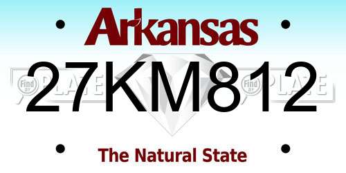 27KM812 Arkansas License Plate