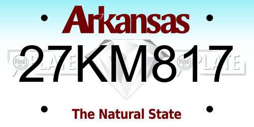 27KM817 Arkansas License Plate