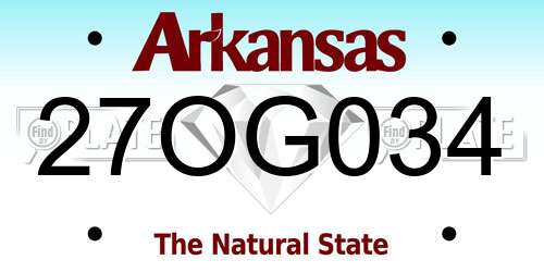 27OG034 Arkansas License Plate