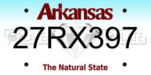 27RX397 Arkansas License Plate