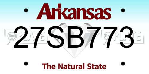 27SB773 Arkansas License Plate