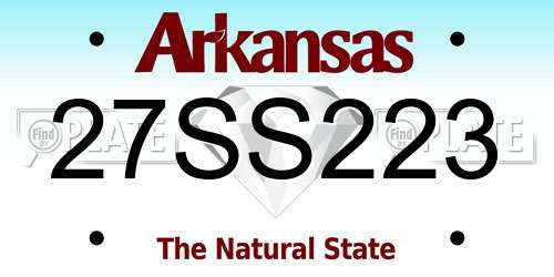 27SS223 Arkansas License Plate