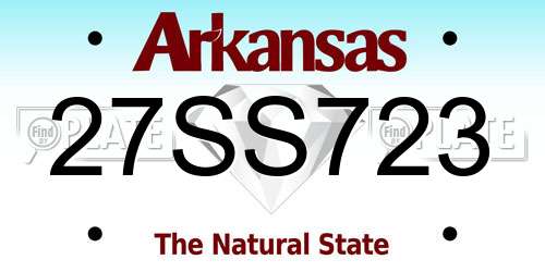 27SS723 Arkansas License Plate