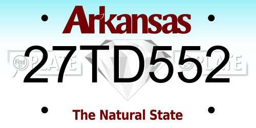 27TD552 Arkansas License Plate