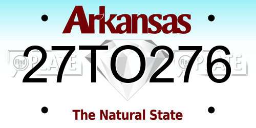 27TO276 Arkansas License Plate