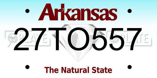 27TO557 Arkansas License Plate