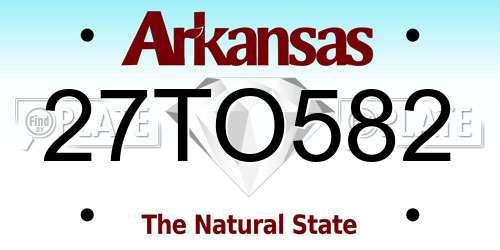 27TO582 Arkansas License Plate
