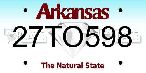 27TO598 Arkansas License Plate