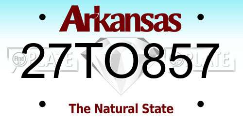 27TO857 Arkansas License Plate