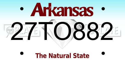 27TO882 Arkansas License Plate