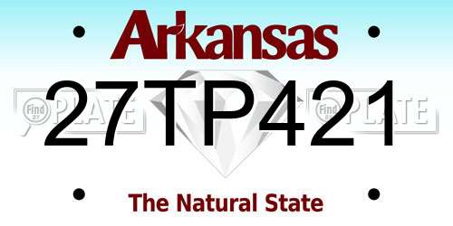 27TP421 Arkansas License Plate