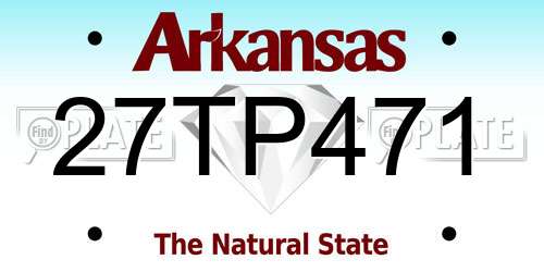 27TP471 Arkansas License Plate