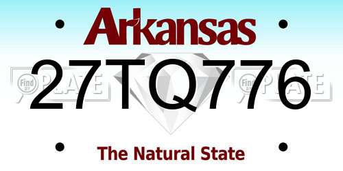 27TQ776 Arkansas License Plate