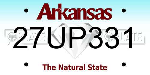 27UP331 Arkansas License Plate