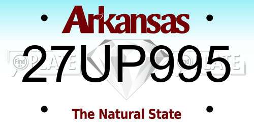27UP995 Arkansas License Plate