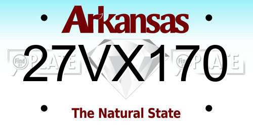 27VX170 Arkansas License Plate