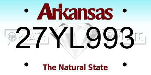 27YL993 Arkansas License Plate