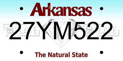 27YM522 Arkansas License Plate