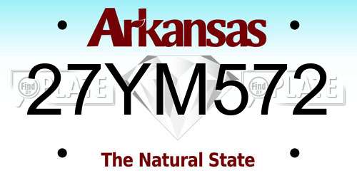 27YM572 Arkansas License Plate