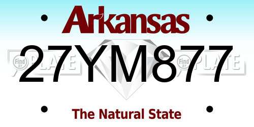27YM877 Arkansas License Plate
