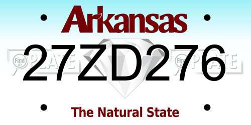 27ZD276 Arkansas License Plate