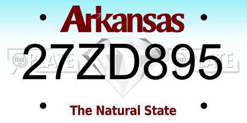 27ZD895 Arkansas License Plate