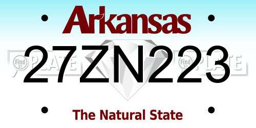 27ZN223 Arkansas License Plate