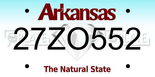 27ZO552 Arkansas License Plate