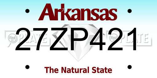 27ZP421 Arkansas License Plate
