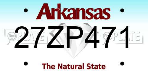 27ZP471 Arkansas License Plate