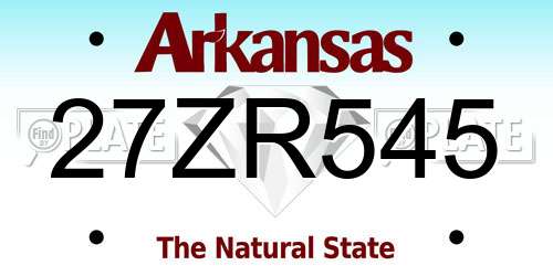 27ZR545 Arkansas License Plate