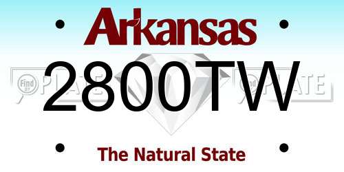 2800TW Arkansas License Plate
