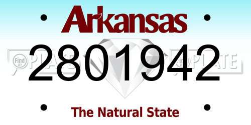 2801942 Arkansas License Plate