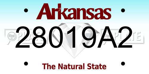 28019A2 Arkansas License Plate