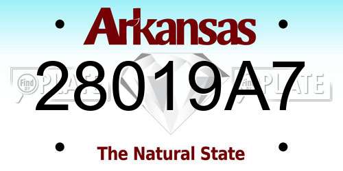 28019A7 Arkansas License Plate