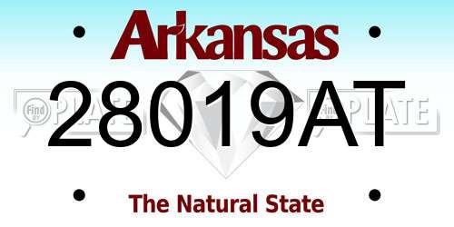 28019AT Arkansas License Plate